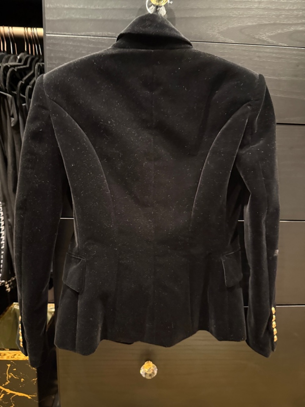 BLACK VELVET BALMAIN DOUBLE BREASTED BLAZER 🚨 WORN ON DRAG RACE 🚨 size 40 - Picture 2 of 4